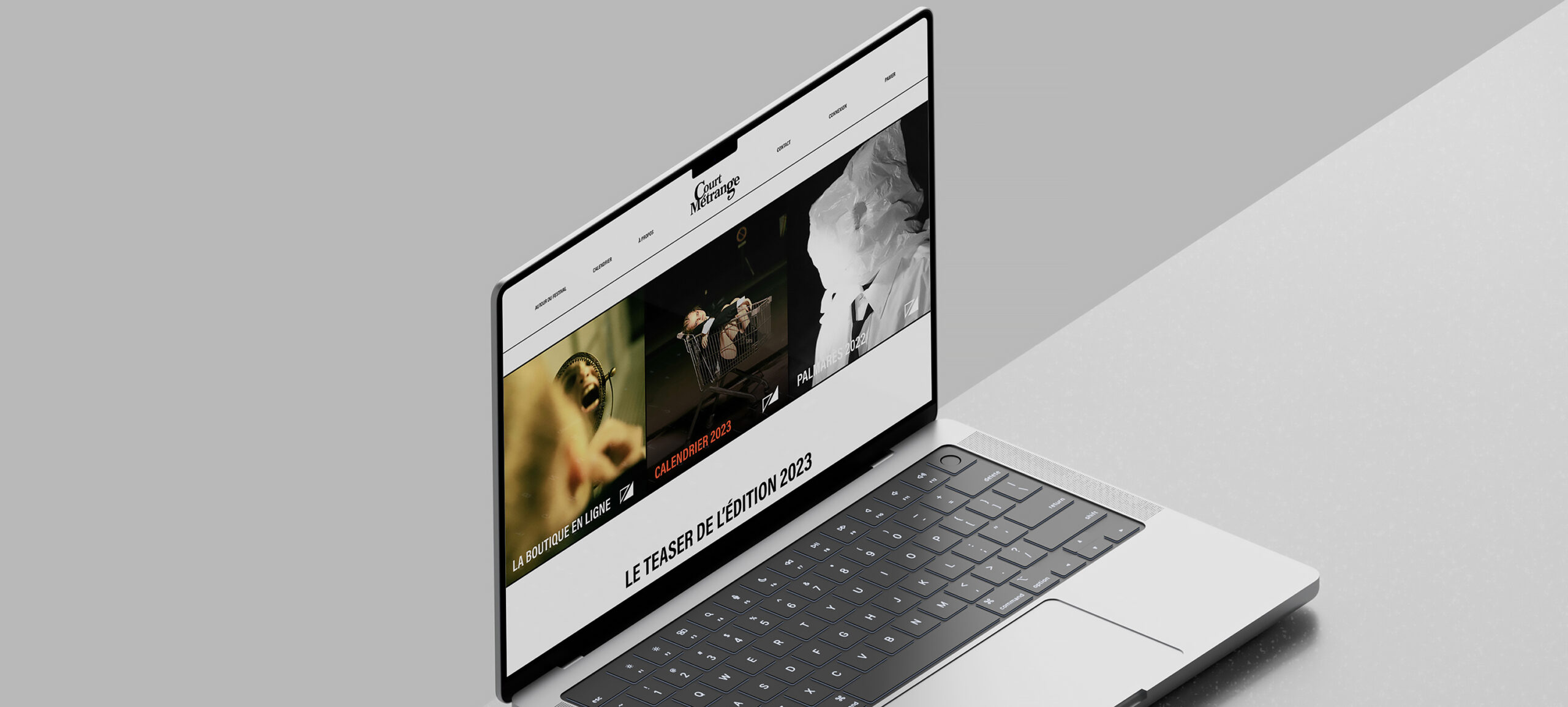 Projet Court Métrange : page d'accueil de la refonte du site web de Court Métrange