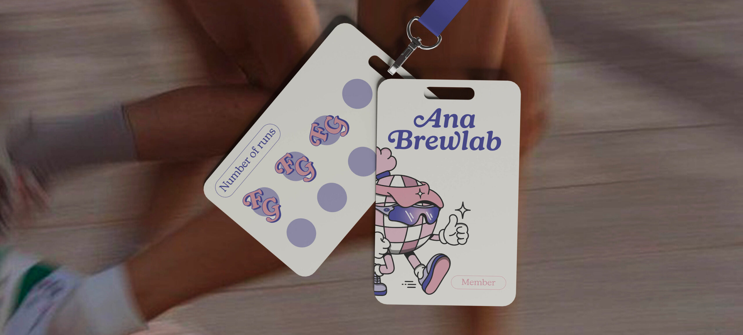 Projet Flow & go : carte de membre, avec tampons qui correspondent au nombre de courses effectuées