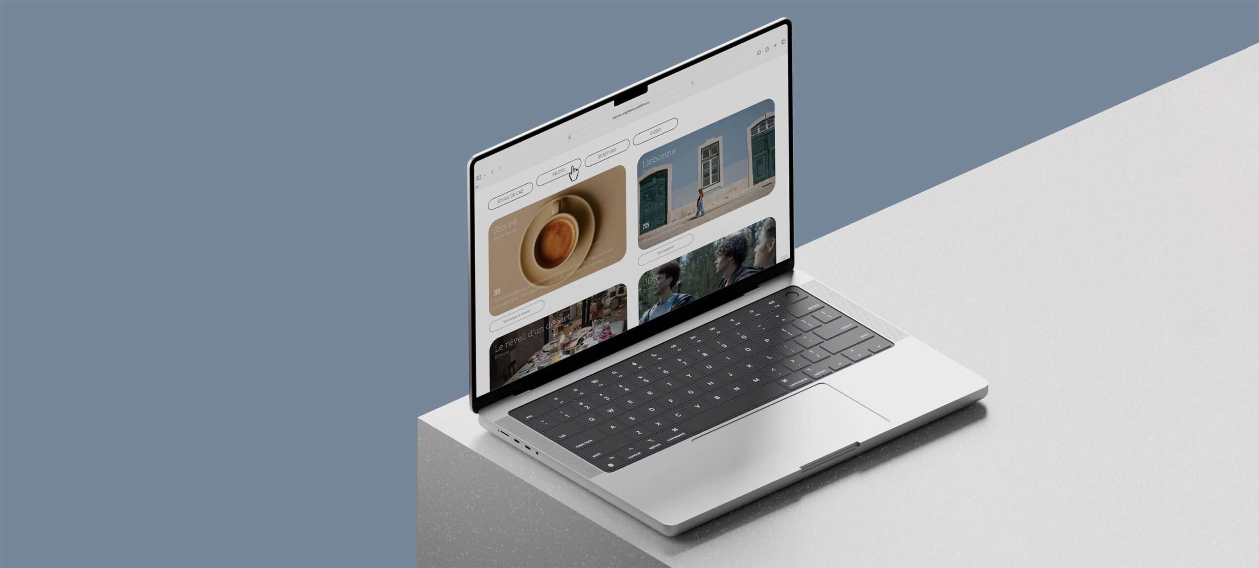 Projet mathis capitaine : page "portfolio" du site web en version ordinateur