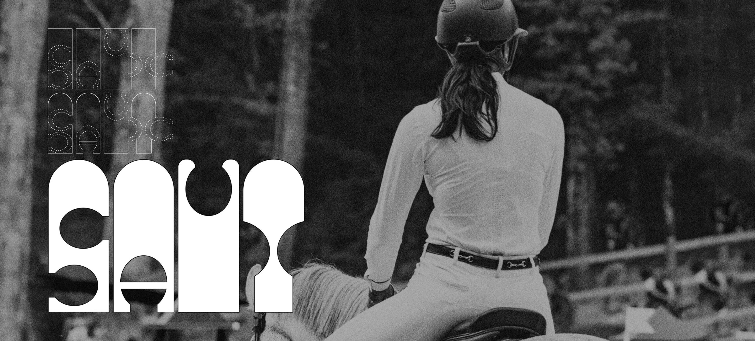 Projet saut hermès : construction de le typographie sur le mot "saut"